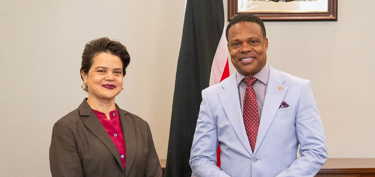 ACS Secretary-General Espinoza with Trinidad and Tobago Foreign and CARICOM Affairs Minister Dr Amery Browne